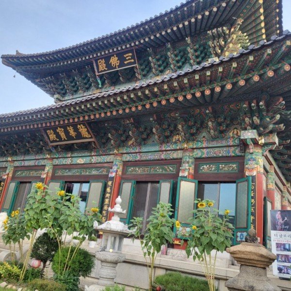 청주 용화사 시멘트 벽돌 시공